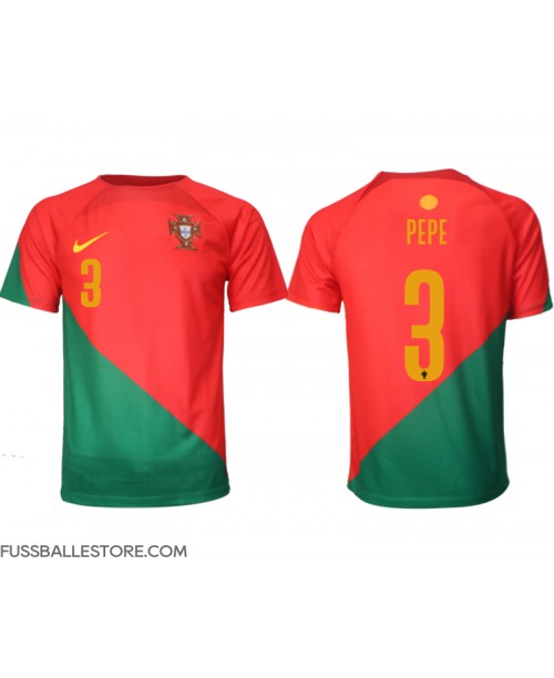 Günstige Portugal Pepe #3 Heimtrikot WM 2022 Kurzarm